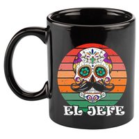 Mexican Dia De Los Muertos Day Of The Dead El Jefe 11oz C Handle Ceramic Mug