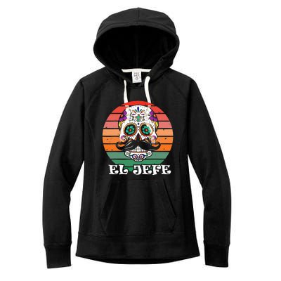 Mexican Dia De Los Muertos Day Of The Dead El Jefe Women's Fleece Hoodie