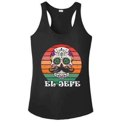 Mexican Dia De Los Muertos Day Of The Dead El Jefe Ladies PosiCharge Competitor Racerback Tank