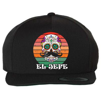 Mexican Dia De Los Muertos Day Of The Dead El Jefe Wool Snapback Cap