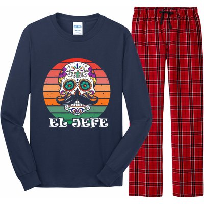 Mexican Dia De Los Muertos Day Of The Dead El Jefe Long Sleeve Pajama Set