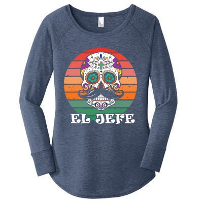 Mexican Dia De Los Muertos Day Of The Dead El Jefe Women's Perfect Tri Tunic Long Sleeve Shirt