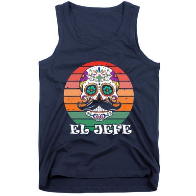 Mexican Dia De Los Muertos Day Of The Dead El Jefe Tank Top