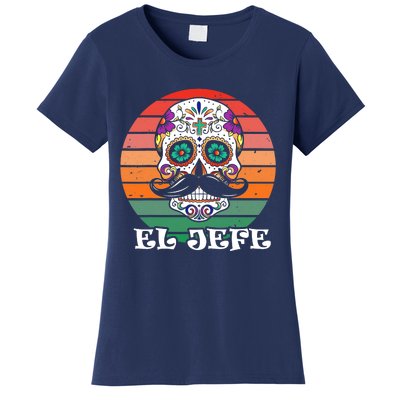 Mexican Dia De Los Muertos Day Of The Dead El Jefe Women's T-Shirt