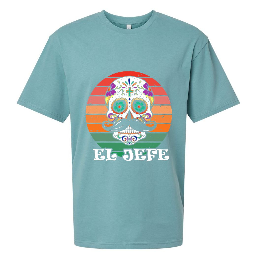 Mexican Dia De Los Muertos Day Of The Dead El Jefe Sueded Cloud Jersey T-Shirt