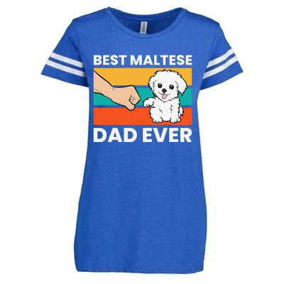 Maltese Dog Dad Best Maltese Dad Ever Enza Ladies Jersey Football T-Shirt