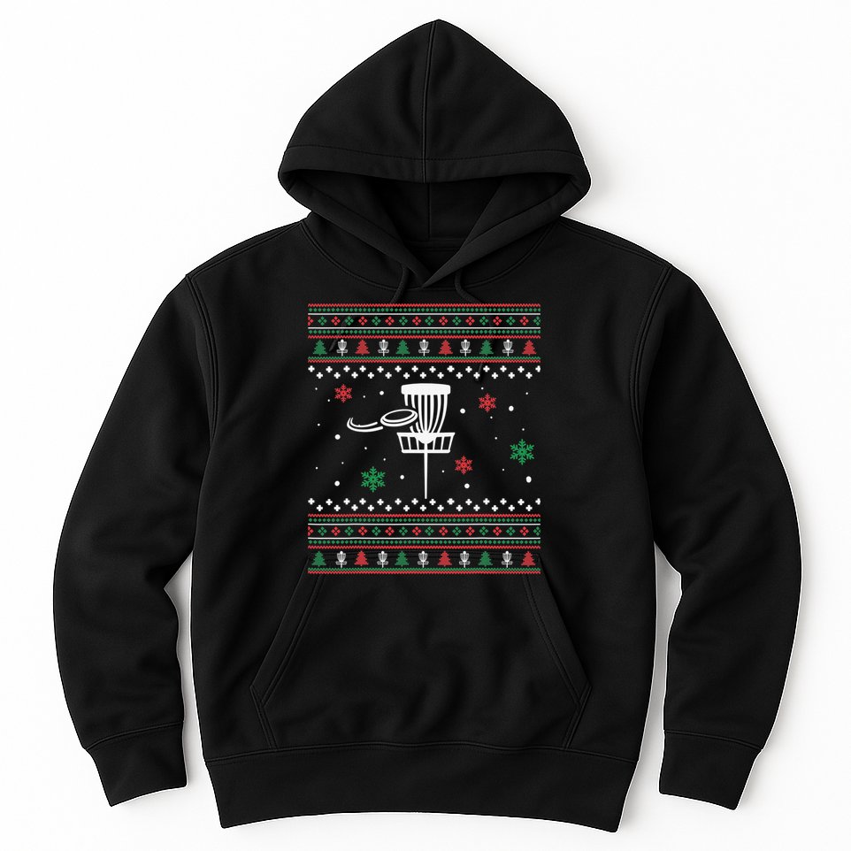 Merry Discmas Disc Golf Ugly Christmas Sweater Party Hoodie