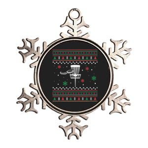 Merry Discmas Disc Golf Ugly Christmas Sweater Party Metallic Star Ornament