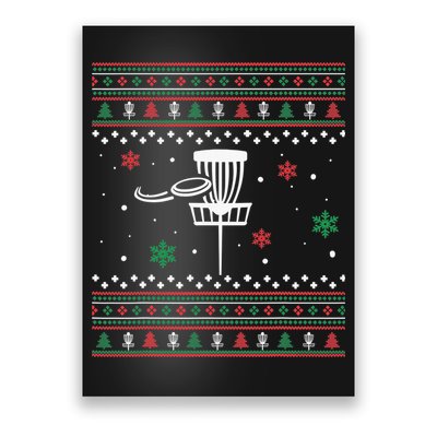 Merry Discmas Disc Golf Ugly Christmas Sweater Party Poster