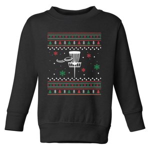 Merry Discmas Disc Golf Ugly Christmas Sweater Party Toddler Sweatshirt