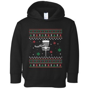 Merry Discmas Disc Golf Ugly Christmas Sweater Party Toddler Hoodie