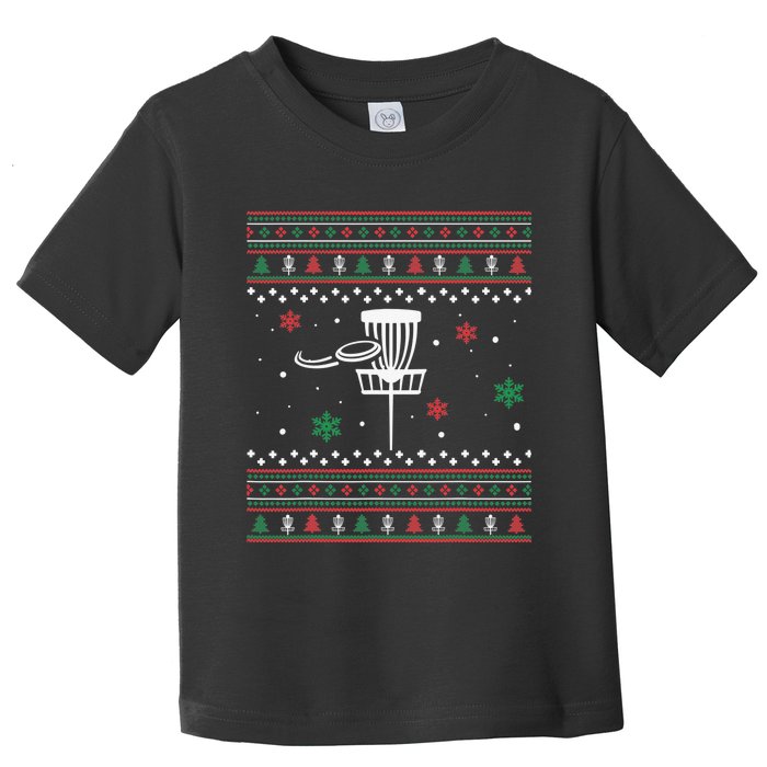 Merry Discmas Disc Golf Ugly Christmas Sweater Party Toddler T-Shirt