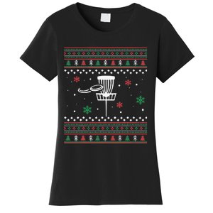 Merry Discmas Disc Golf Ugly Christmas Sweater Party Women's T-Shirt