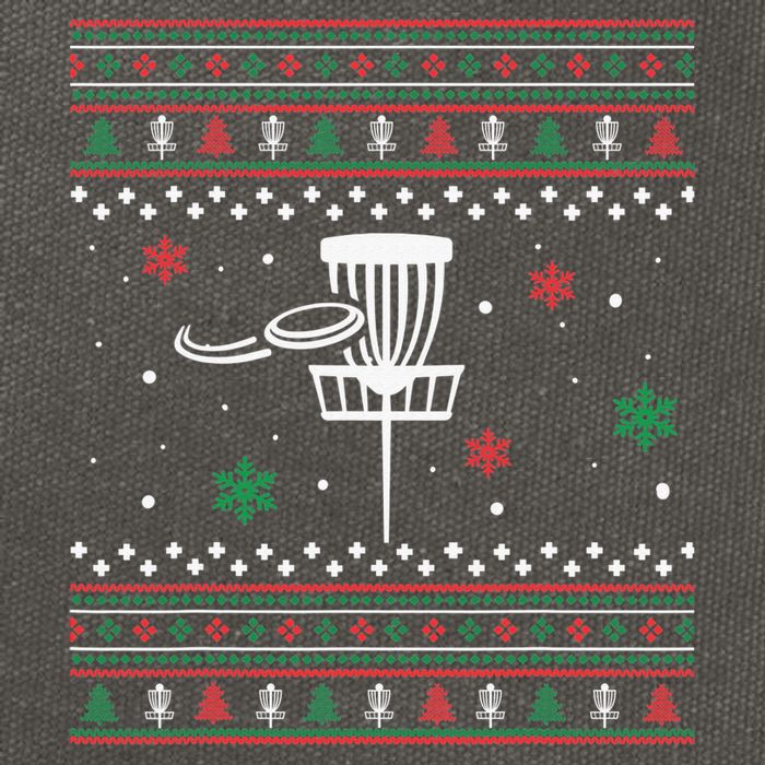 Merry Discmas Disc Golf Ugly Christmas Sweater Party Cotton Canvas Backpack