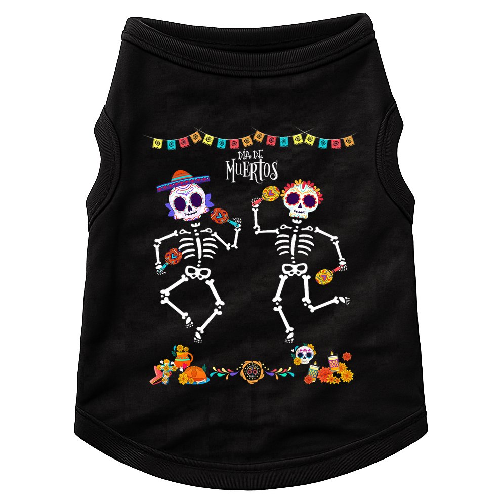 Mexican Dia De Los Muertos Day Of The Dead Skeleton Dancing Doggie Tank