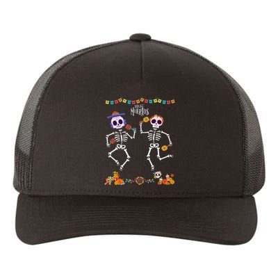 Mexican Dia De Los Muertos Day Of The Dead Skeleton Dancing Yupoong Adult 5-Panel Trucker Hat