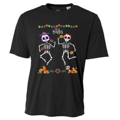 Mexican Dia De Los Muertos Day Of The Dead Skeleton Dancing Cooling Performance Crew T-Shirt