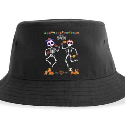 Mexican Dia De Los Muertos Day Of The Dead Skeleton Dancing Sustainable Bucket Hat