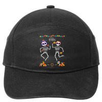 Mexican Dia De Los Muertos Day Of The Dead Skeleton Dancing 7-Panel Snapback Hat