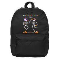 Mexican Dia De Los Muertos Day Of The Dead Skeleton Dancing 16 in Basic Backpack