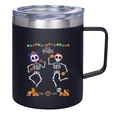 Mexican Dia De Los Muertos Day Of The Dead Skeleton Dancing 12oz Stainless Steel Coffee Mug