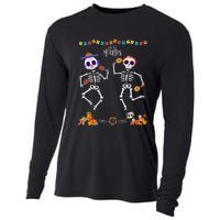 Mexican Dia De Los Muertos Day Of The Dead Skeleton Dancing Cooling Performance Long Sleeve Crew