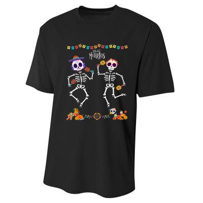 Mexican Dia De Los Muertos Day Of The Dead Skeleton Dancing Performance Sprint T-Shirt