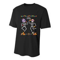 Mexican Dia De Los Muertos Day Of The Dead Skeleton Dancing Youth Performance Sprint T-Shirt