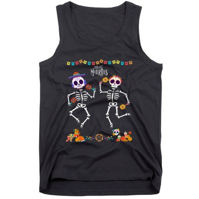 Mexican Dia De Los Muertos Day Of The Dead Skeleton Dancing Tank Top