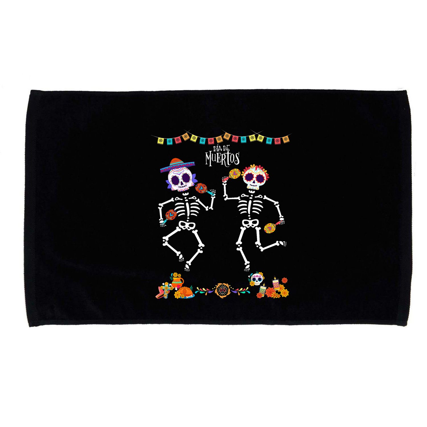 Mexican Dia De Los Muertos Day Of The Dead Skeleton Dancing Microfiber Hand Towel
