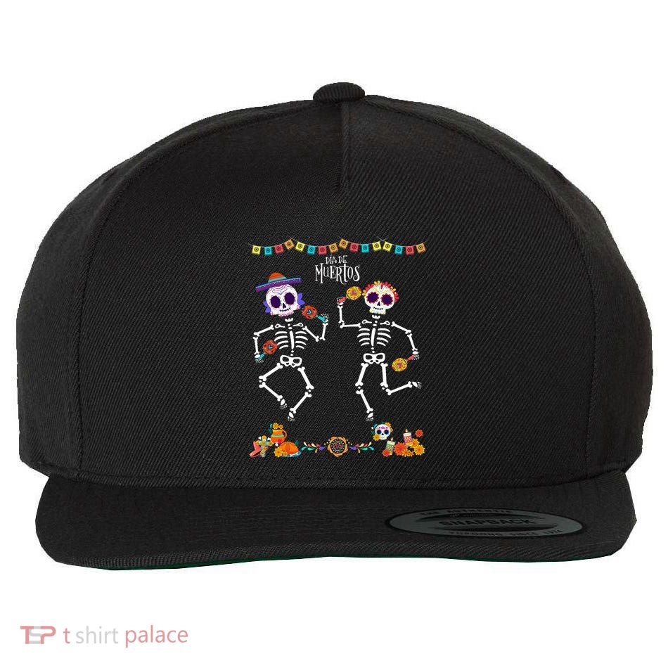 Mexican Dia De Los Muertos Day Of The Dead Skeleton Dancing Wool Snapback Cap