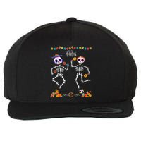 Mexican Dia De Los Muertos Day Of The Dead Skeleton Dancing Wool Snapback Cap