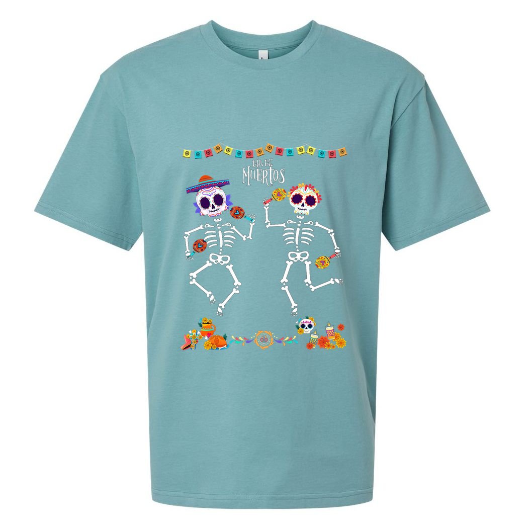 Mexican Dia De Los Muertos Day Of The Dead Skeleton Dancing Sueded Cloud Jersey T-Shirt