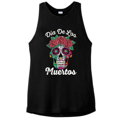 Mexican Dia De Los Muertos Day Of The Dead Ladies PosiCharge Tri-Blend Wicking Tank