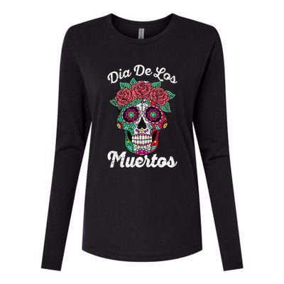 Mexican Dia De Los Muertos Day Of The Dead Womens Cotton Relaxed Long Sleeve T-Shirt