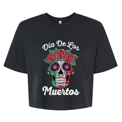 Mexican Dia De Los Muertos Day Of The Dead Bella+Canvas Jersey Crop Tee