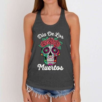 Mexican Dia De Los Muertos Day Of The Dead Women's Knotted Racerback Tank