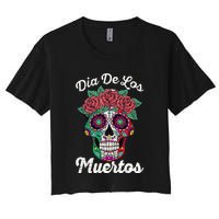 Mexican Dia De Los Muertos Day Of The Dead Women's Crop Top Tee