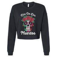 Mexican Dia De Los Muertos Day Of The Dead Cropped Pullover Crew