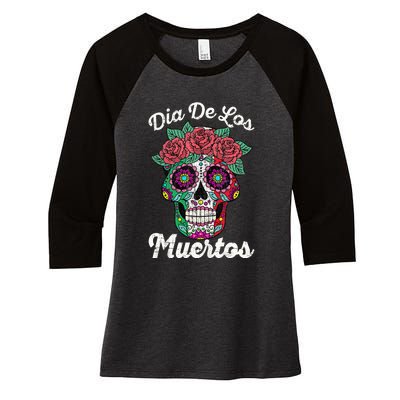 Mexican Dia De Los Muertos Day Of The Dead Women's Tri-Blend 3/4-Sleeve Raglan Shirt