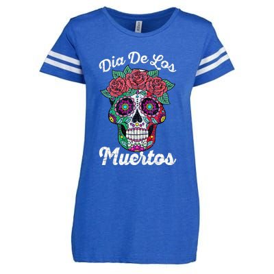 Mexican Dia De Los Muertos Day Of The Dead Enza Ladies Jersey Football T-Shirt