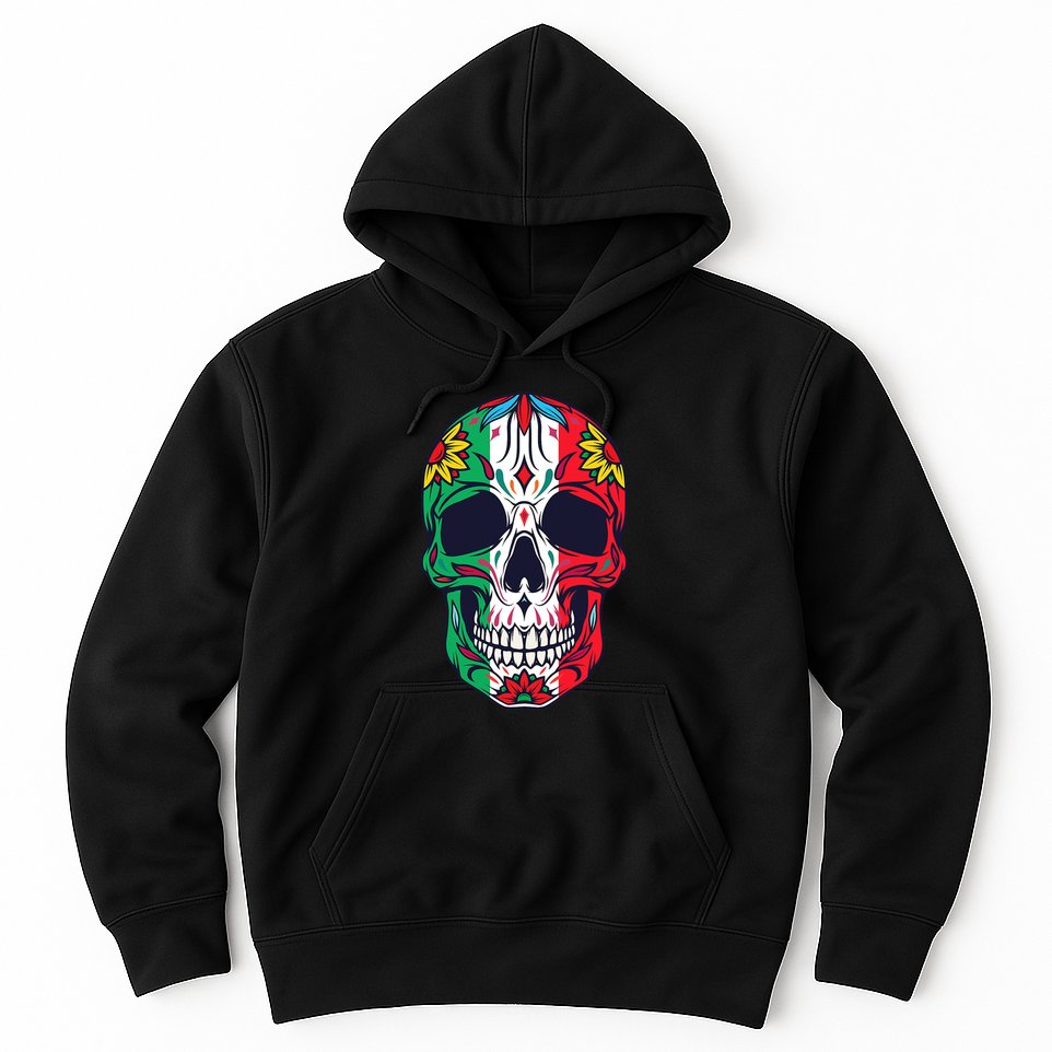 Mexican Dia De Los Muertos Day Of The Dead Sugar Skull Hoodie