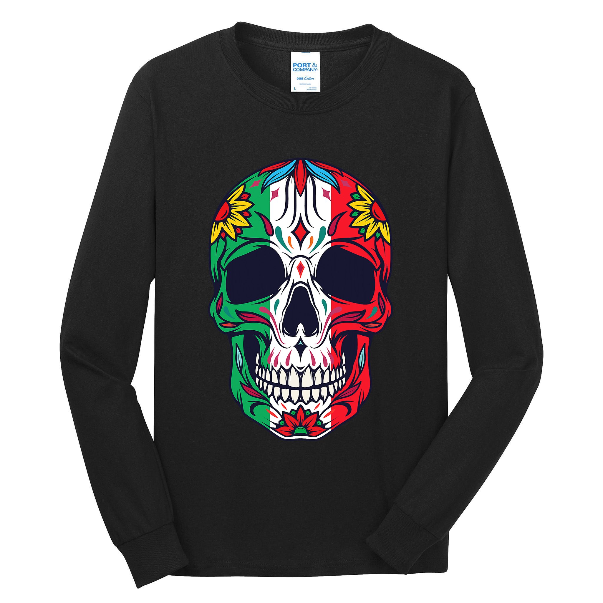 Mexican Dia De Los Muertos Day Of The Dead Sugar Skull Tall Long Sleeve T-Shirt