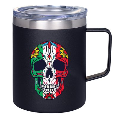 Mexican Dia De Los Muertos Day Of The Dead Sugar Skull 12oz Stainless Steel Coffee Mug