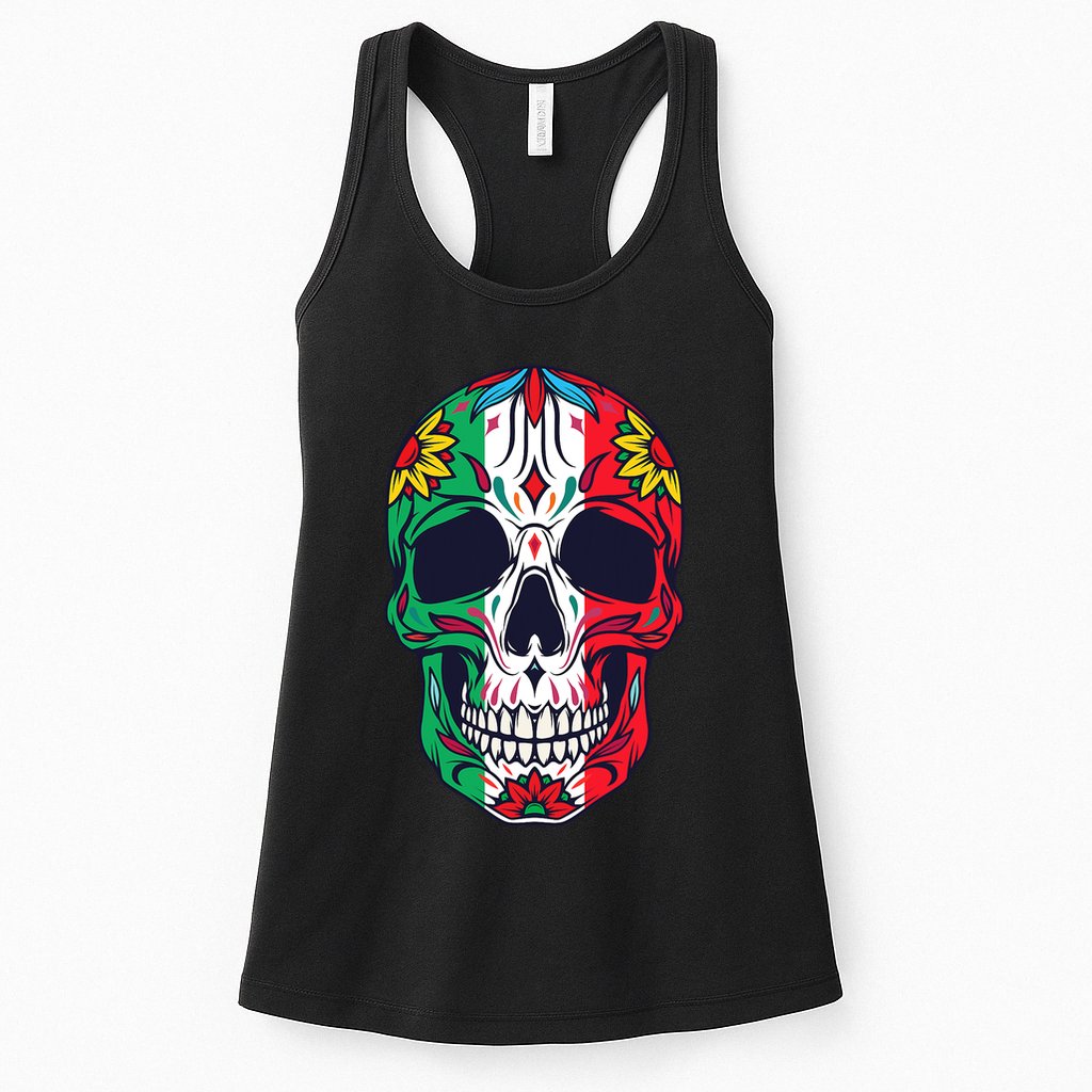 Mexican Dia De Los Muertos Day Of The Dead Sugar Skull Womens Tank Top