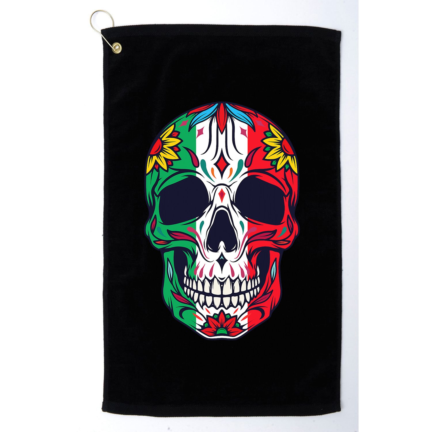 Mexican Dia De Los Muertos Day Of The Dead Sugar Skull Golf Towel