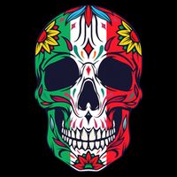 Mexican Dia De Los Muertos Day Of The Dead Sugar Skull Short Acrylic Beanie