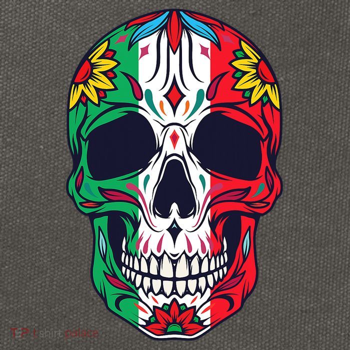 Mexican Dia De Los Muertos Day Of The Dead Sugar Skull Cotton Canvas Backpack