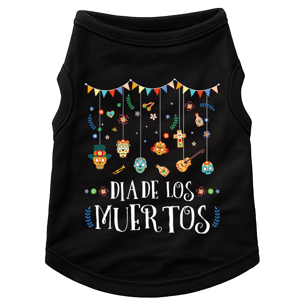 Mexican Dia De Los Muertos Day Of The Dead Vintage Design Doggie Tank