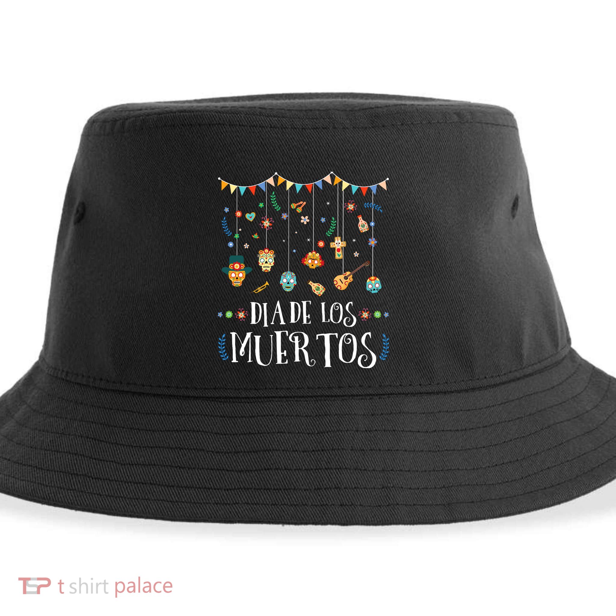 Mexican Dia De Los Muertos Day Of The Dead Vintage Design Sustainable Bucket Hat